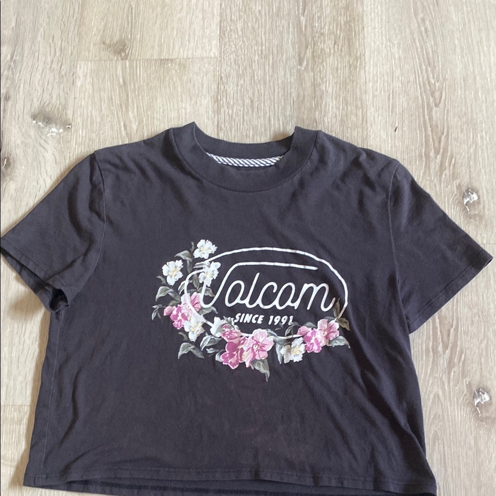 Volcom Black Floral Graphic Tee